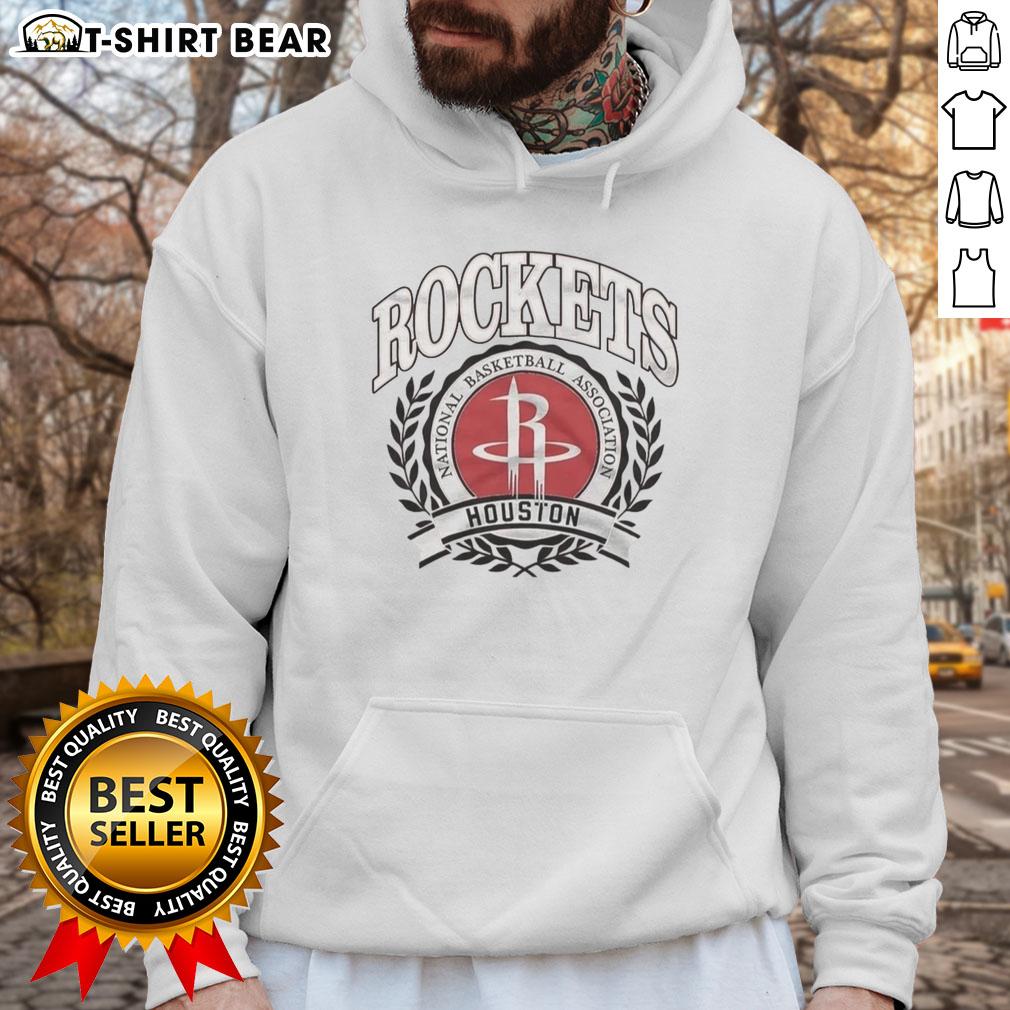 Original Houston Rockets National Basketball Association Logo Laurel Wreath Frame Retro Hoodie Original Houston Rockets NBA logo with laurel wreath frame on a retro hoodie, showcasing vintage basketball style.
