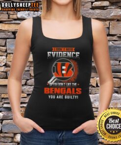 Original I Don't Need Evidence tank top for Bengals fans, showcasing bold text for Cincinnati Bengals supporters.