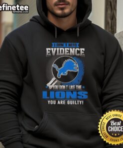 Original 'I Dont Need Evidence' hoodie for Detroit Lions fans, featuring bold text and stylish design perfect for game day.