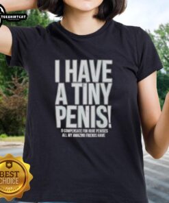 Original I Have A Tiny Penis self-deprecating ladies tee design featuring humor and playful graphic.