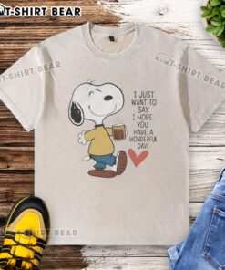 Original I Just Want To Say I Hope You Have A Wonderful Day washed t-shirt in light blue, perfect for casual wear.