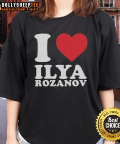Alt Text: Original I Love Ilya Rozanov Ladies Tee featuring stylish design and vibrant colors for trendy women's fashion.