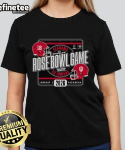 Original Indiana Football 2026 Rose Bowl Game head-to-head graphic on a ladies tee shirt, perfect for fans.