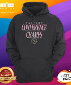 Original Inter Miami CF 2025 MLS Eastern Conference Champions Hoodie, featuring team logo and vibrant colors.