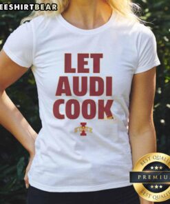 Original Iowa State Basketball Let Audi Crooks Cook signature ladies tee featuring stylish design and vibrant colors.