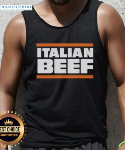 Original Italian Beef Chicago Bears tank top featuring bold team colors and design, perfect for fans and summer wear.