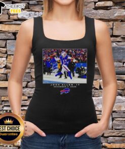 Original Josh Allen Buffalo Bills NFL 2025 photo tank top featuring vibrant team colors and stylish design.