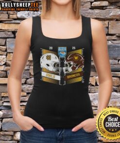 Alt Text: Original Kennesaw State Owls vs Western Michigan Broncos 2025 Myrtle Beach Bowl helmet tank top design.