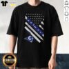 Original Los Angeles Rams Football X Teacher American Flag T-Shirt featuring a patriotic design with Rams logo and colors.