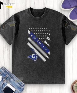 Original Los Angeles Rams Football X Teacher American Flag Washed T-Shirt, featuring a vintage design and vibrant colors.