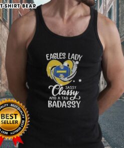 Original Marquette Golden Eagles tank top featuring 'Lady Sassy Classy And A Tad Badassy' design in a diamond heart.