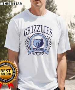 Alt Text: Original Memphis Grizzlies NBA Crest T-Shirt featuring the team's logo and vibrant colors, perfect for fans.