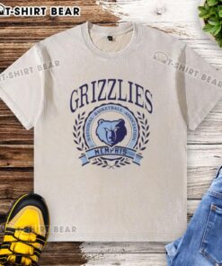 Original Memphis Grizzlies NBA crest washed t-shirt featuring the team's logo in vibrant colors on a soft fabric.