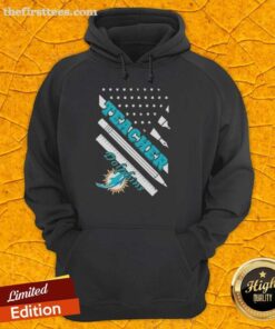 Original Miami Dolphins Football X Teacher American Flag Hoodie featuring a stylish design for fans and educators.
