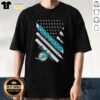 Original Miami Dolphins Football X Teacher American Flag T-Shirt featuring vibrant graphics for fans and educators alike.