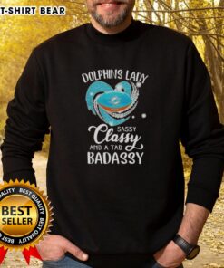 Original Miami Dolphins Lady Sassy Classy And A Tad Badassy Diamond Heart Sweatshirt in vibrant colors, perfect for fans.