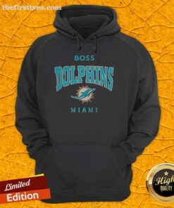 Alt Text: Original Miami Dolphins NFL Boss Logo Hoodie featuring vibrant team colors and iconic logo design.