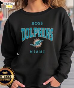 Original Miami Dolphins NFL Boss Logo Sweatshirt featuring vibrant team colors and iconic logo for fans and collectors.