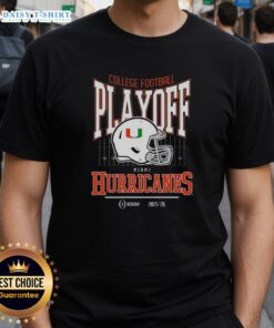 Original Miami Hurricanes 2025-2026 College Football Playoff Bound Helmet T-Shirt featuring vibrant team graphics.