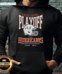 Alt Text: Original Miami Hurricanes College Football Playoff 2025-26 hoodie featuring team colors and logo design.