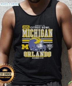 Original Michigan Wolverines Citrus Bowl 2025 tank top featuring vibrant design, perfect for fans in Orlando.