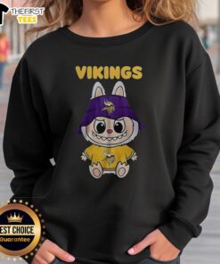 Alt Text: Original Minnesota Vikings Labubu sweatshirt featuring team colors and logo, perfect for game day wear.