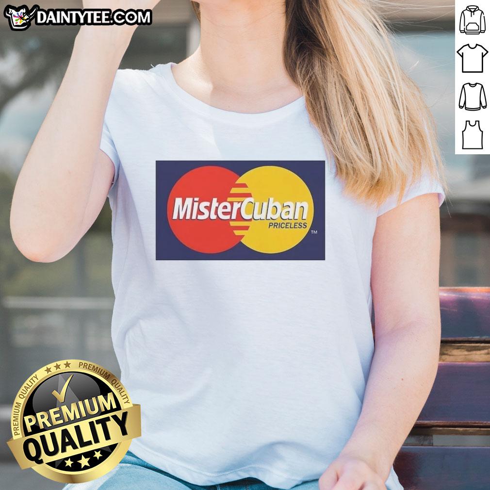 original-mister-cuban-priceless-logo-ladies-tee Original Mister Cuban Priceless logo on a stylish ladies tee, showcasing vibrant colors and trendy design.