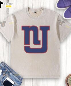 Parody of the Original New York Giants logo on a washed t-shirt, perfect for fans and casual wear.