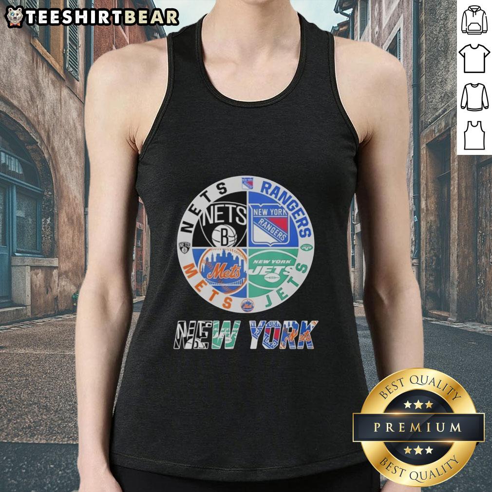 original-new-york-jets-new-york-nets-new-york-mets-and-new-york-rangers-mashup-logo-tank-top Mashup logo tank top featuring Original New York Jets, Nets, Mets, and Rangers team designs in vibrant colors.