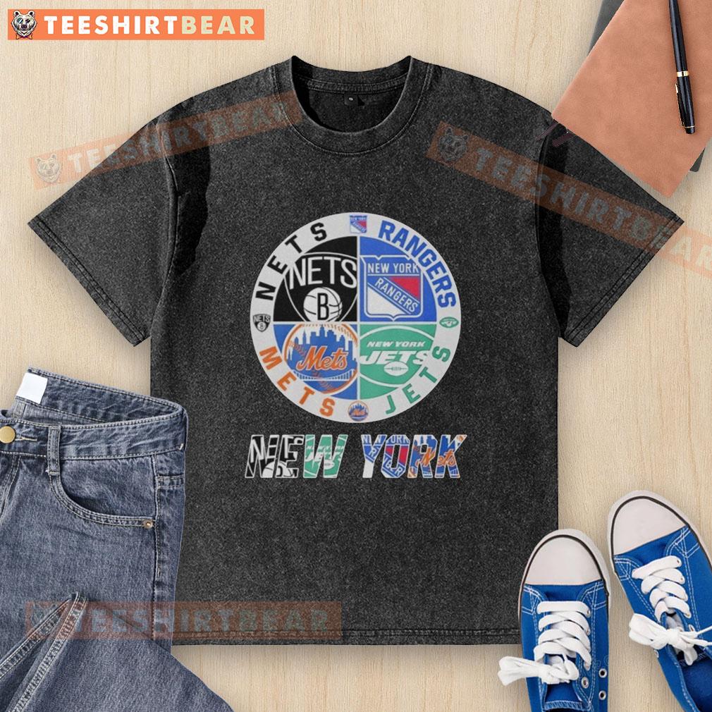 original-new-york-jets-new-york-nets-new-york-mets-and-new-york-rangers-mashup-logo-washed-t-shirt Alt Text: Original New York Jets, Nets, Mets, and Rangers mashup logo on a stylish washed t-shirt. Perfect for sports fans!
