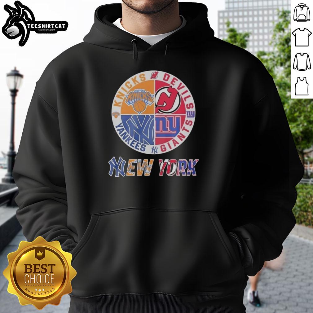 original-new-york-knicks-new-york-yankees-new-york-giants-and-new-jersey-devils-mashup-logo-hoodie Original New York Knicks, Yankees, Giants, and Devils mashup logo hoodie showcasing iconic team logos in vibrant colors.