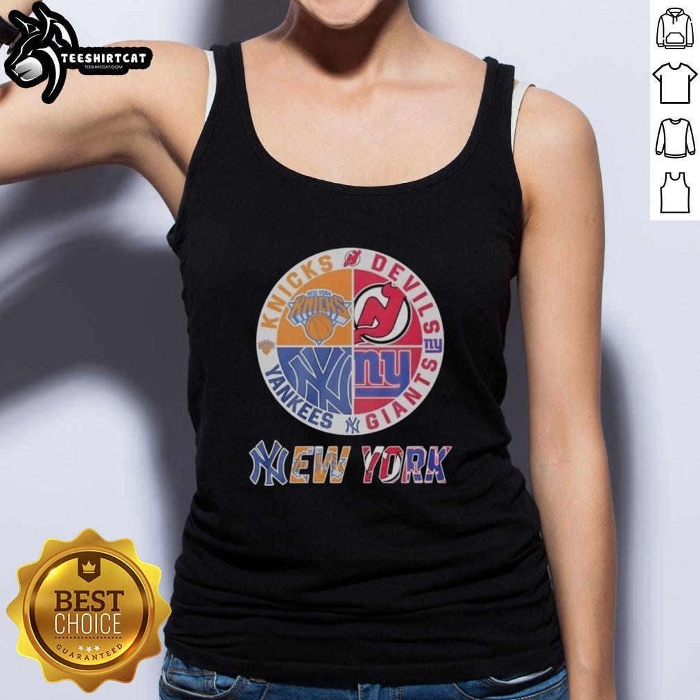 original-new-york-knicks-new-york-yankees-new-york-giants-and-new-jersey-devils-mashup-logo-tank-top Alt Text: Stylish tank top featuring a mashup logo of the New York Knicks, Yankees, Giants, and New Jersey Devils.