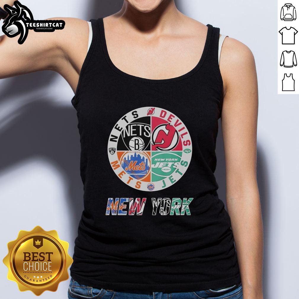 original-new-york-mets-new-york-jets-brooklyn-nets-and-new-jersey-devils-mashup-logo-tank-top Alt Text: Mashup logo tank top featuring Original New York Mets, Jets, Brooklyn Nets, and New Jersey Devils designs.