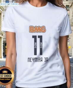 Original Neymar Jr. 11 CSU Santos FC Ladies Tee featuring vibrant design and team colors, perfect for soccer fans.