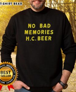 Original No Bad Memories HC Beer Letter Sweatshirt in navy blue, perfect for casual outings and cozy nights.