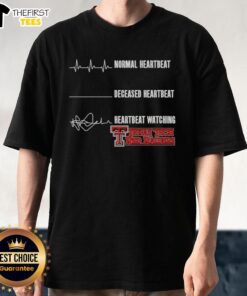 Original Normal Heartbeat and Deceased Heartbeat Texas Tech Red Raiders T-Shirt design featuring unique heartbeat graphics.