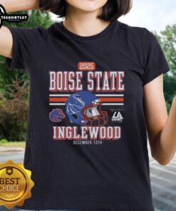 Alt Text: Original Official Boise State Broncos 2025 LA Bowl Ladies Tee featuring team colors and logo, perfect for fans.