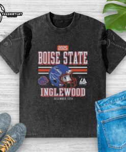Original official Boise State Broncos 2025 LA Bowl washed t-shirt featuring team colors and logo, perfect for fans.