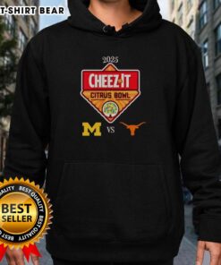 2025 Cheez-It Citrus Bowl hoodie featuring Michigan Wolverines vs Texas Longhorns design, perfect for fans.