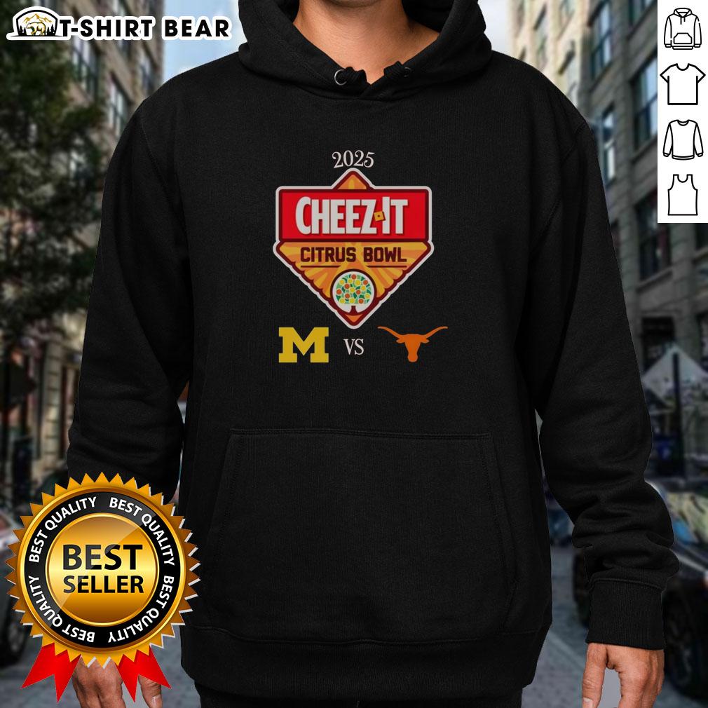 Original Official Michigan Wolverines Vs Texas Longhorns 2025 Cheez-It Citrus Bowl Hoodie 2025 Cheez-It Citrus Bowl hoodie featuring Michigan Wolverines vs Texas Longhorns design, perfect for fans.