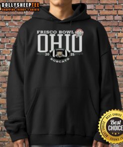 Original Ohio Bobcats 2025 Frisco Bowl Logo Hoodie featuring bold team graphics and comfortable design for fans.