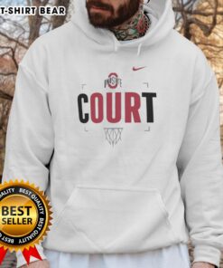 Original Ohio State Our Court Hoodie in scarlet with logo, perfect for fans and casual wear at Ohio State events.