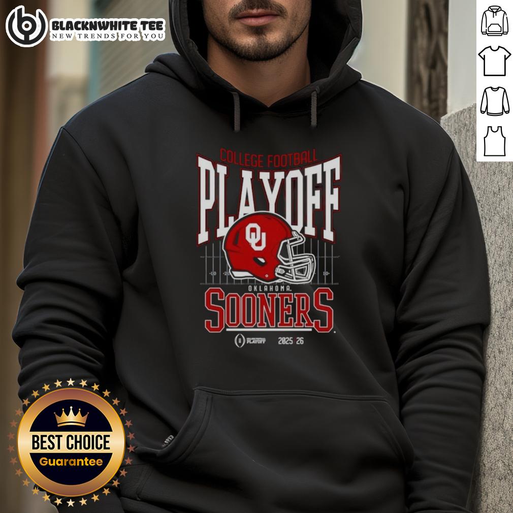 Original Oklahoma Sooners 2025-2026 College Football Playoff Bound Helmet Hoodie Original Oklahoma Sooners 2025-2026 College Football Playoff Bound hoodie featuring team colors and logo design.