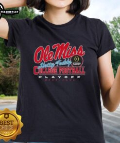 Original Ole Miss Hotty Toddy College Football Playoff 2025-26 Ladies Tee featuring vibrant team colors and logo.