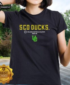 Original Oregon Ducks 2025-26 CFP SCO Ladies Tee featuring team colors and logo for passionate fans.