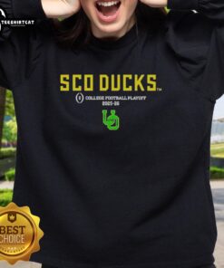 Original Oregon Ducks 2025-26 CFP SCO Ducks sweatshirt in green, perfect for fans supporting the team.