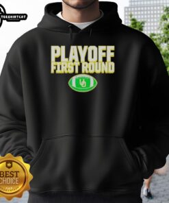 Alt Text: Original Oregon Ducks 2025 CFP First Round Winner Hoodie showcasing team logo and vibrant colors, perfect for fans.