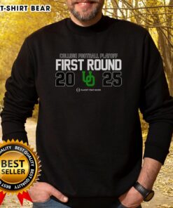 Alt Text: Original Oregon Ducks NCAA 2025 College Football Playoff First Round logo sweatshirt in vibrant team colors.