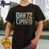Alt Text: Original Orr Esposito '72 Bobby Orr Bruins Legends T-Shirt featuring iconic hockey graphics and vintage style design.