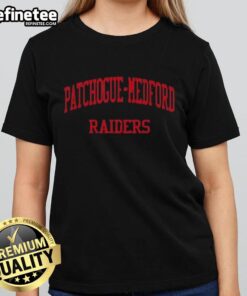 Alt Text: Original Patchogue Medford Raiders High School sports ladies tee, showcasing school pride in Medford, NY.